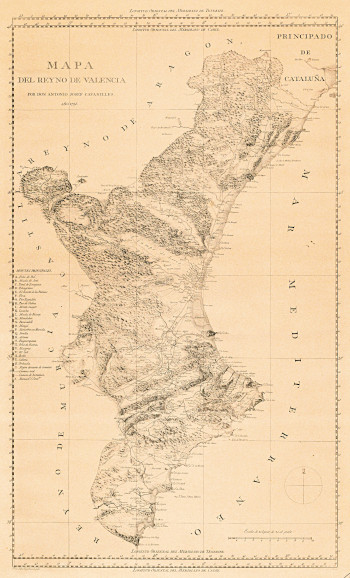 Mapa del Reyno de Valencia, Cavanilles