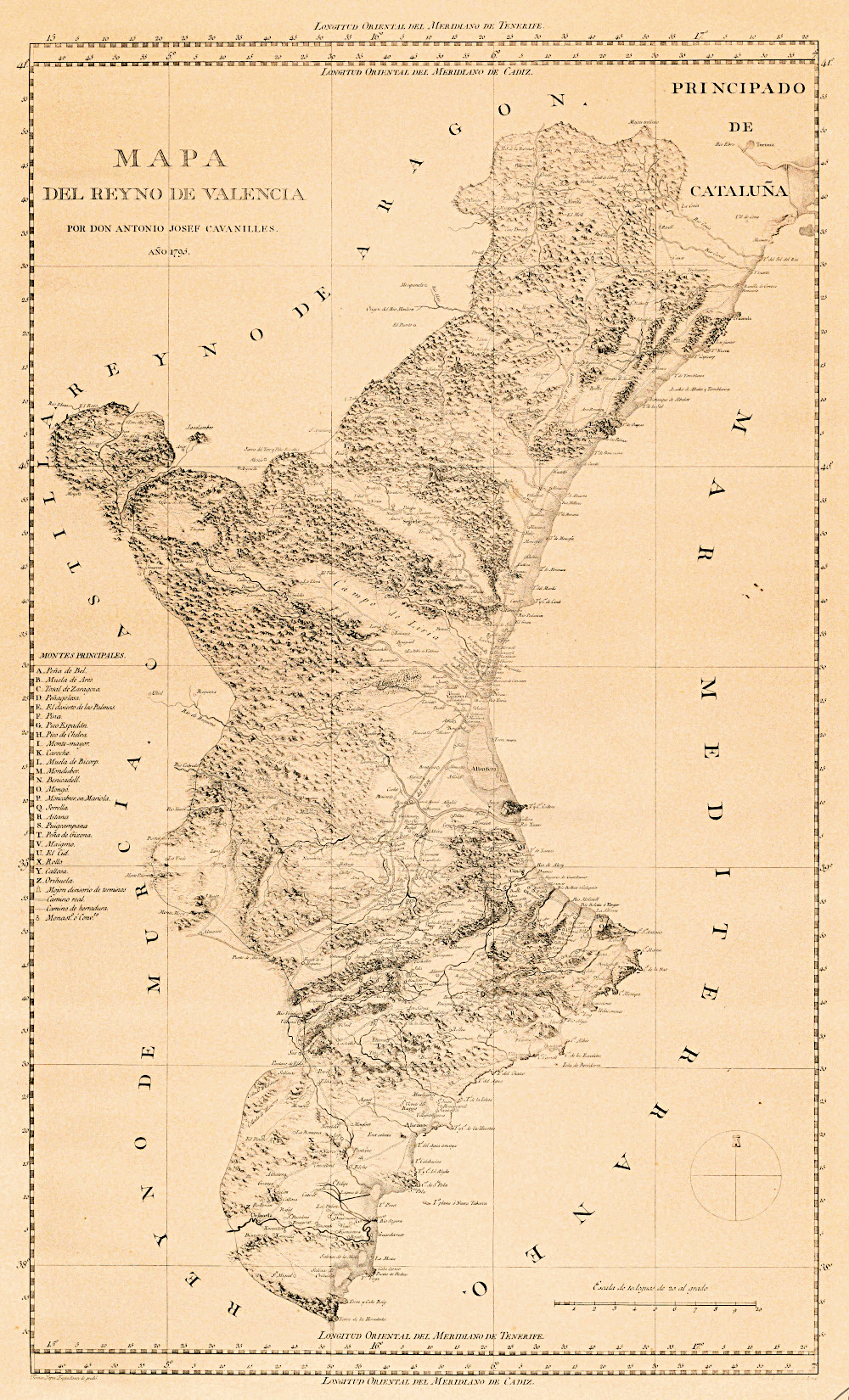 Mapa del Reyno de Valencia, Cavanilles