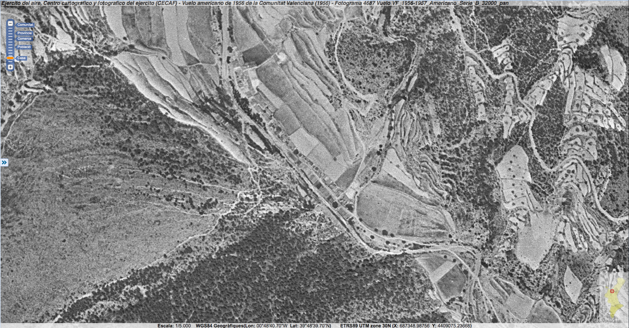 detalle Foto aerea 1956