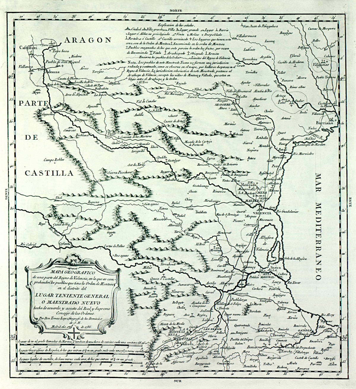 Mapa del Maestrazgo Nuevo de Tomás López (1786)