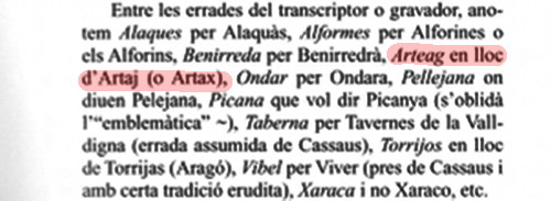 detalle comentarios de Vicenç M. Rosello sobre el Mapa del Maestrazgo nuevo