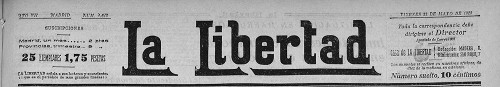 Cabecera periodico La Libertad con indicación de los precios