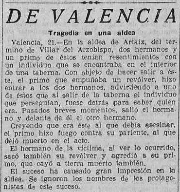 Recorte periodico La Libertad con la noticia